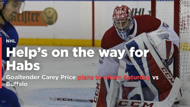 Canadiens' Price plans to return Saturday against Buffalo