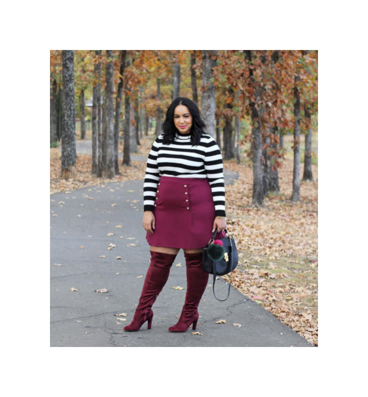 thigh high boots outfit plus size