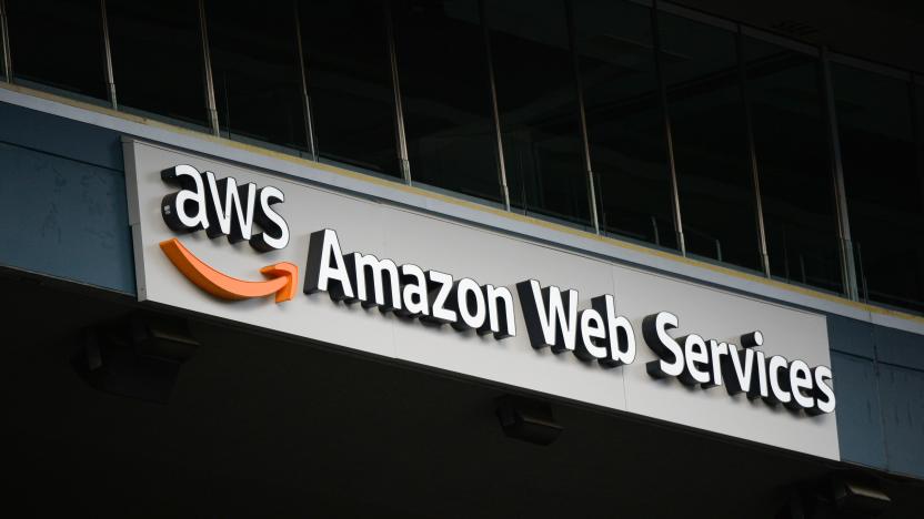 SEATTLE, WA - APRIL 10: An Amazon Web Services (AWS) ad board is seen in a pre-season friendly match between the Seattle Sounders and San Diego Loyal SC on April, 10, 2021 at Lumen Field in Seattle, WA (Photo by Jeff Halstead/Icon Sportswire via Getty Images)