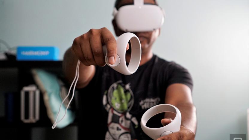 Image of a man playing virtual reality.