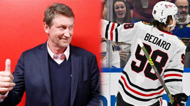 Bedard makes joke about Gretzky's ability to score lacrosse-style goal