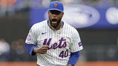 Getty Images - NEW YORK, NY - APRIL 17: Luis Severino #40 of the New York Mets reacts against the Pittsburgh Pirates during the fifth inning at Citi Field on April 17, 2024 in New York City. The Mets won 9-1. (Photo by Adam Hunger/Getty Images)