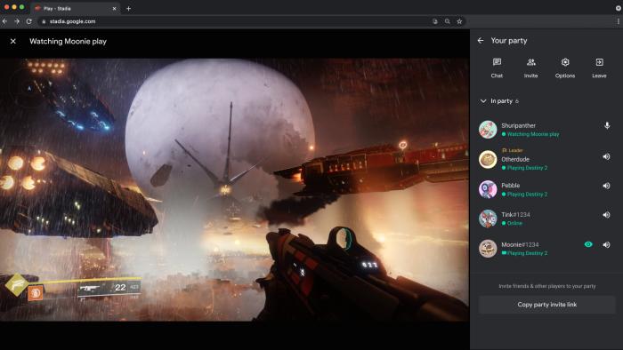 Google Stadia's Party Stream feature