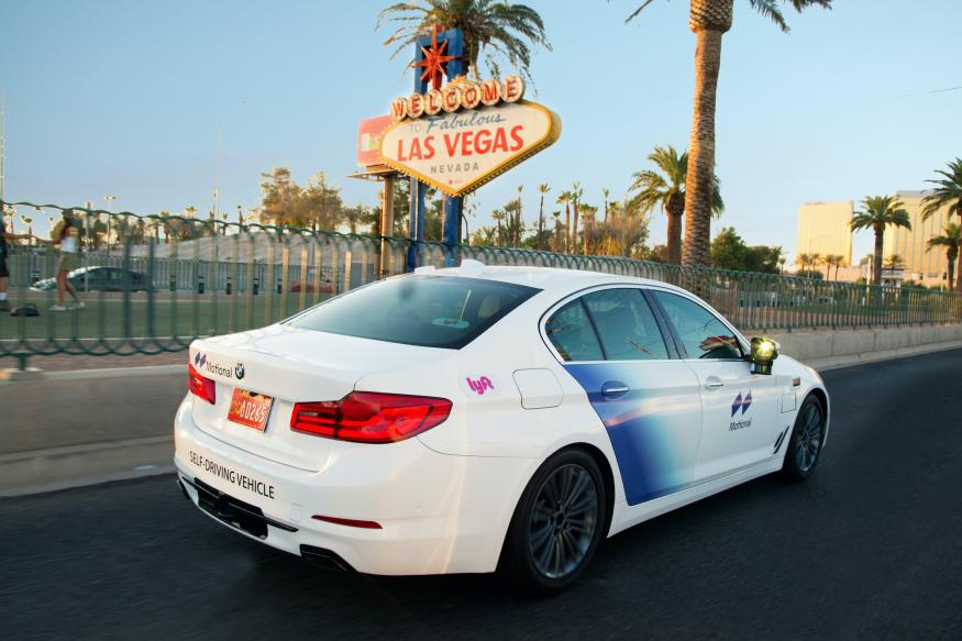 A self-driving vehicle operated by Lyft and Motional in Las Vegas