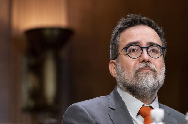 Arturo Bejar, former Facebook employee and consultant for Instagram, testifies before the Senate Judiciary Subcommittee on Privacy, Technology, and the Law during a hearing to examine social media and the teen mental health crisis, Tuesday, Nov. 7, 2023, on Capitol Hill in Washington. (AP Photo/Stephanie Scarbrough)