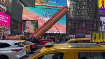 Gigantic Hot Dog Artwork Unveiled in Times Square