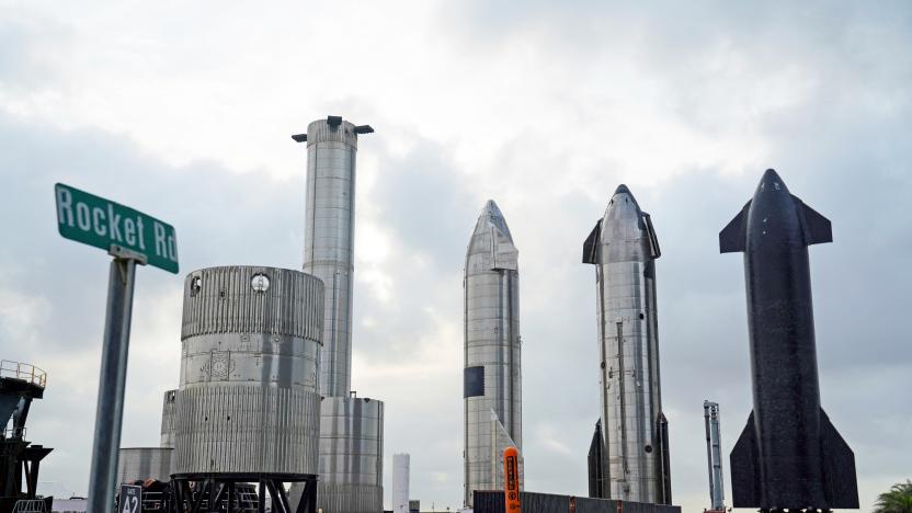 Starship prototypes are pictured at the SpaceX South Texas launch site near Brownsville, Texas, U.S., May 22, 2022. Picture taken May 22, 2022. 