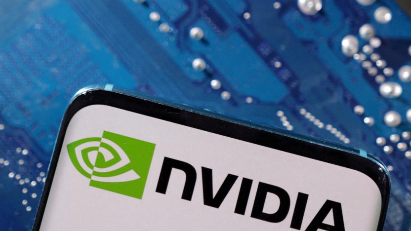 FILE PHOTO: A smartphone with a displayed NVIDIA logo is placed on a computer motherboard in this illustration taken March 6, 2023. REUTERS/Dado Ruvic/Illustration/File Photo