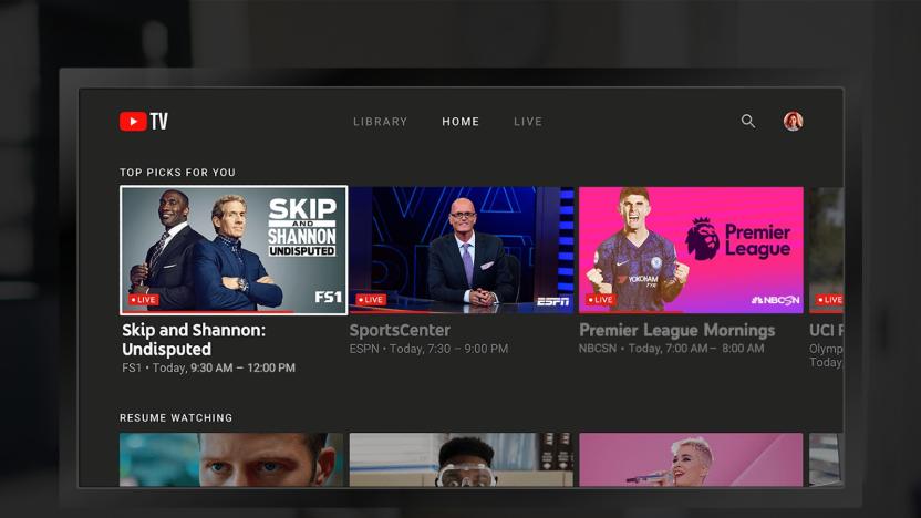 YouTube TV screenshot showing the service on Fire TV sticks