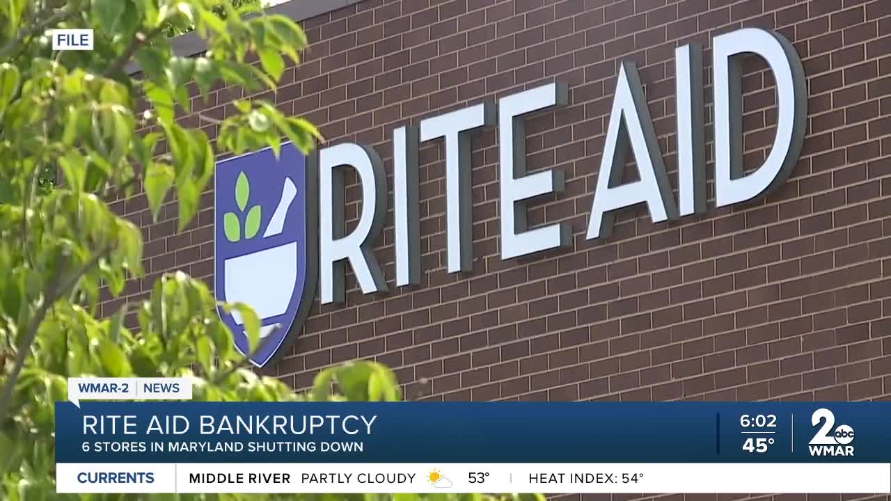 Rite Aid to close 6 Baltimore area stores due to bankruptcy