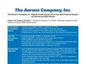 The Aaron's Company, Inc. Reports Fourth Quarter & Full Year 2023 Financial Results, and Announces 2024 Outlook