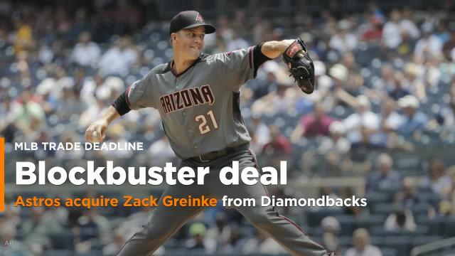 Astros acquire Diamondbacks ace Zack Greinke from Diamondbacks in deadline blockbuster