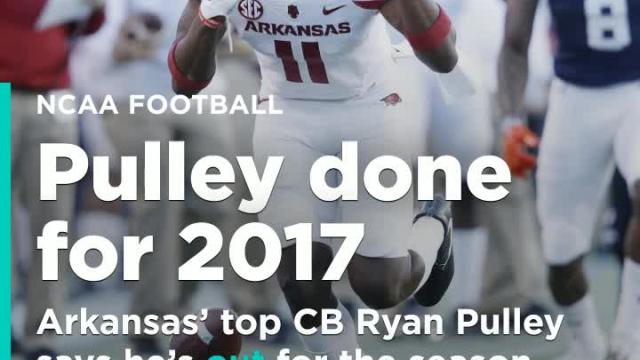 Arkansas' top CB Ryan Pulley says he's out for the season