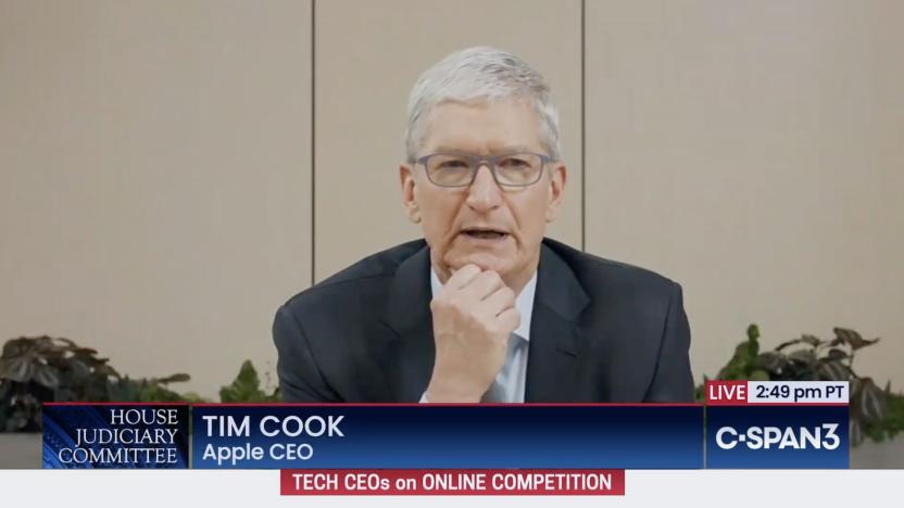 Tim Cook at the July 2020 antitrust hearing