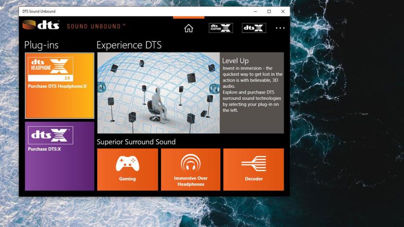 DTS Sound application on computer desktop