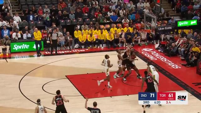 Fred VanVleet with a deep 3 vs the Indiana Pacers