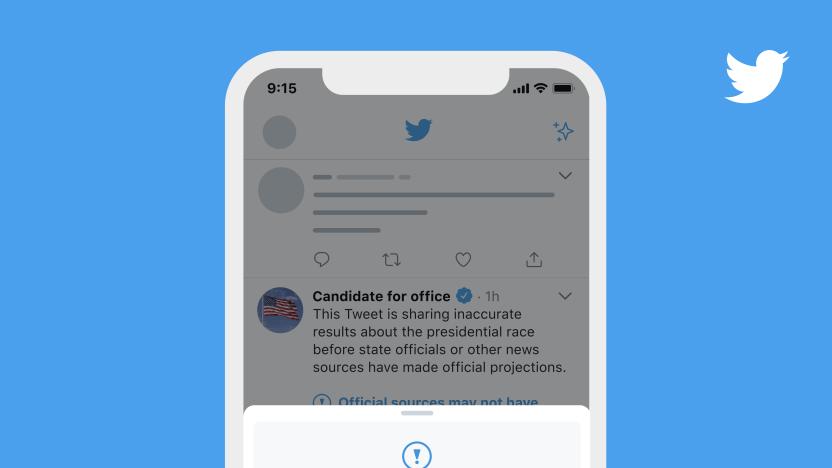 Twitter previewed how it will label tweets that declare victory before results are final.