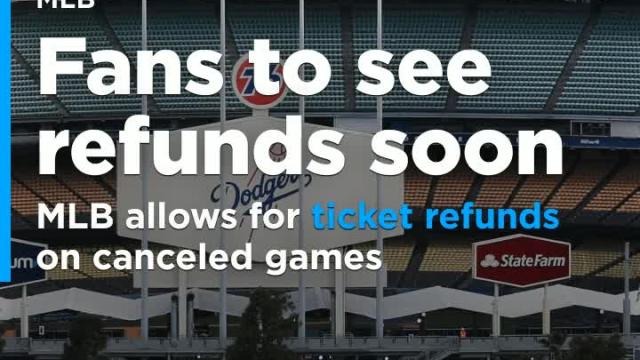 MLB to allow ticket refunds on canceled games