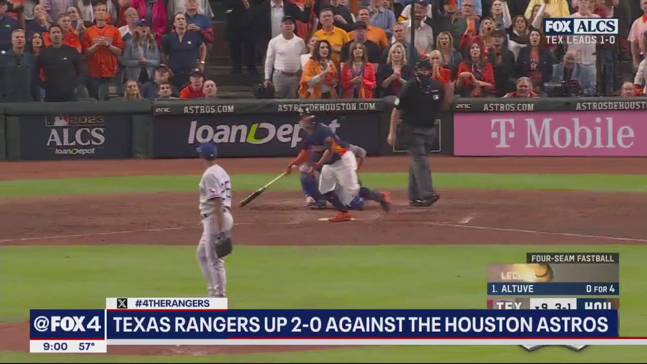 Rangers build big early lead off Valdez, hold on for 5-4 win over Astros to  take 2-0 lead in ALCS