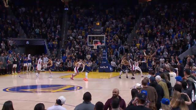 Saddiq Bey with a last basket of the period vs the Golden State Warriors