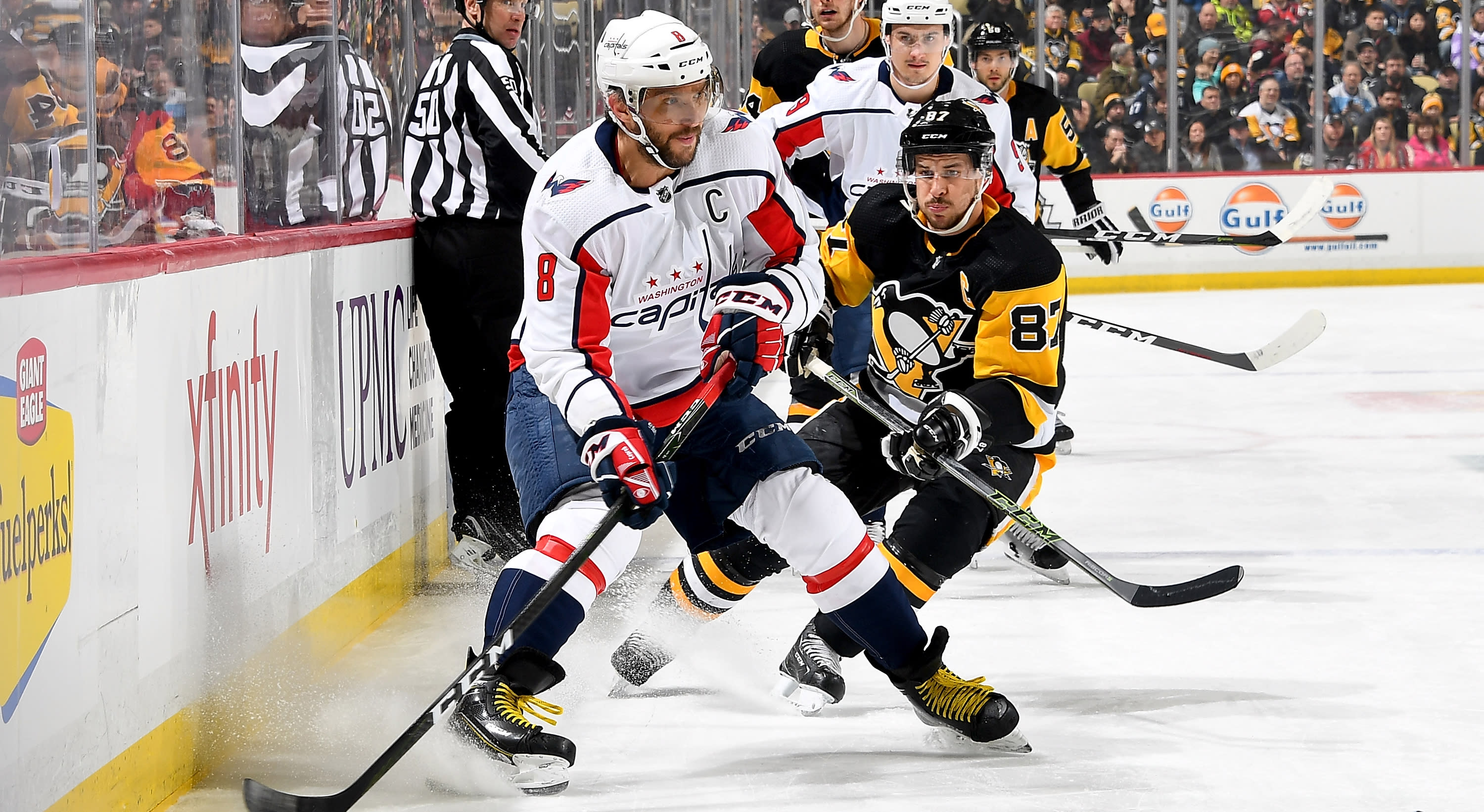 Sidney Crosby and Alex Ovechkin get a little heated