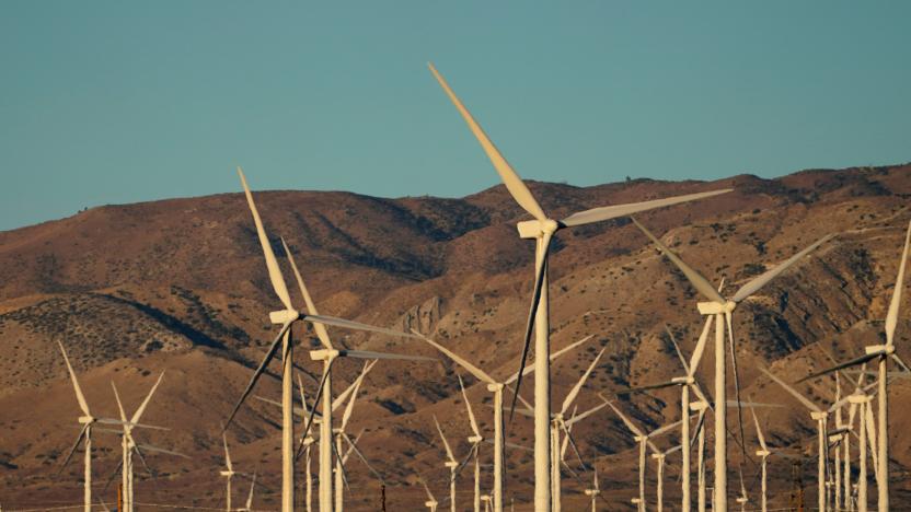 A wind farm is shown in Movave, California, U.S., November 8, 2019.  REUTERS/Mike Blake