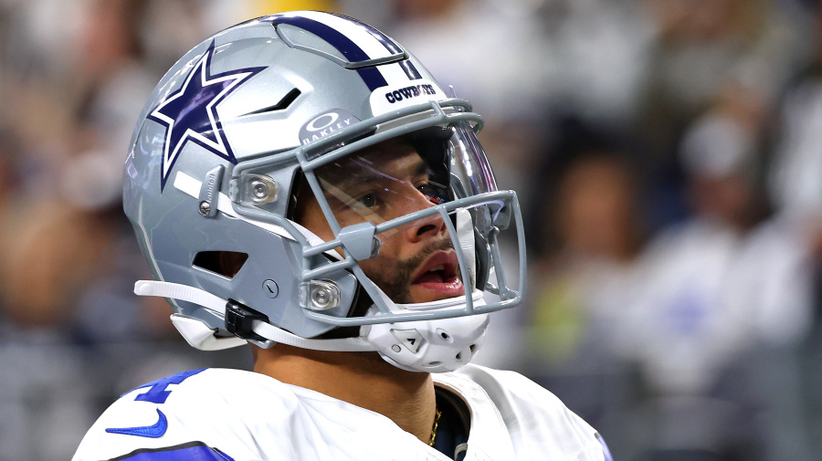 Getty Images - ARLINGTON, TEXAS - JANUARY 14: Dak Prescott #4 of the Dallas Cowboys takes the field prior to the NFC Wild Card Playoff game against the Green Bay Packers at AT&T Stadium on January 14, 2024 in Arlington, Texas. (Photo by Richard Rodriguez/Getty Images)