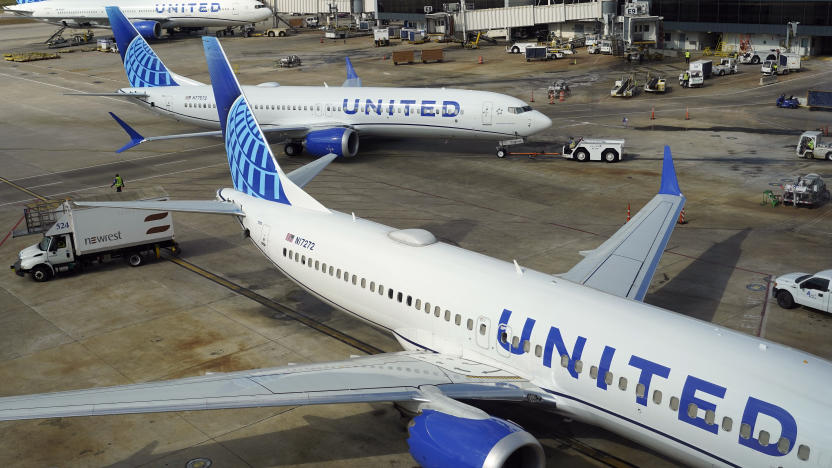 A United Airlines plane is pushed from the gate at George Bush Intercontinental Airport Friday, Aug. 11, 2023, in Houston. (AP Photo/David J. Phillip)