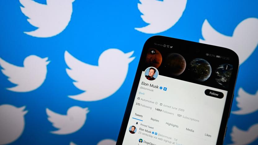 POLAND - 2023/07/17: In this photo illustration, Twitter Owner, Elon Musk's twitter account is displayed on a smartphone with Twitter logo on the background. (Photo Illustration by Omar Marques/SOPA Images/LightRocket via Getty Images)