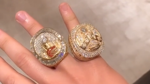 Drake shows off customized Raptors championship ring