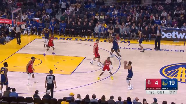 Stephen Curry with a deep 3 vs the Houston Rockets