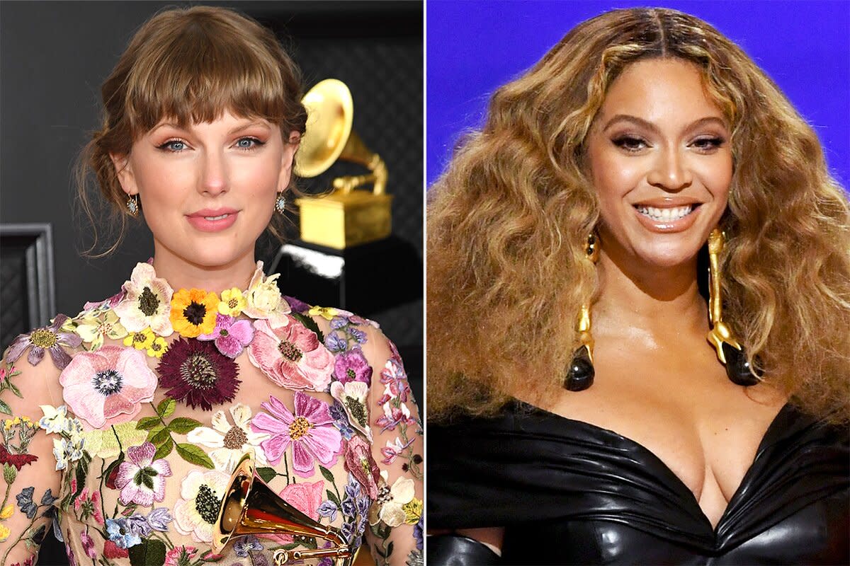 Taylor Swift reveals that Beyoncé sent a bouquet of flowers after both historic Grammys won