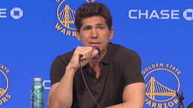 Bob Myers' emotional goodbye to the Warriors