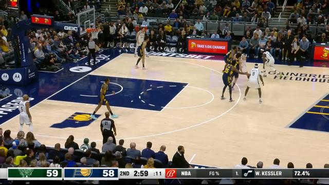 Brook Lopez with an alley oop vs the Indiana Pacers