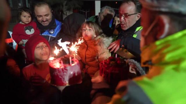 Young quake survivor surprised with birthday cake