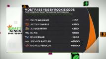 Which rookie QB will throw for most yards?