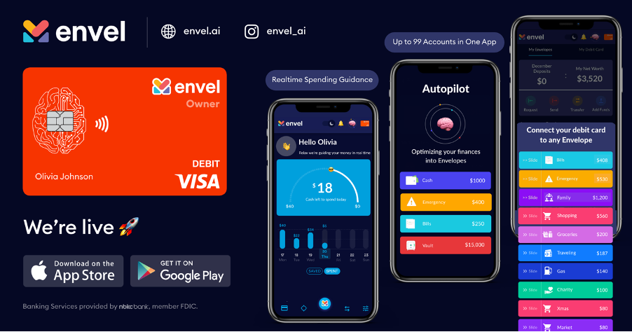 Envel, U.S. Digital Banking Challenger, Goes Live in Appstores