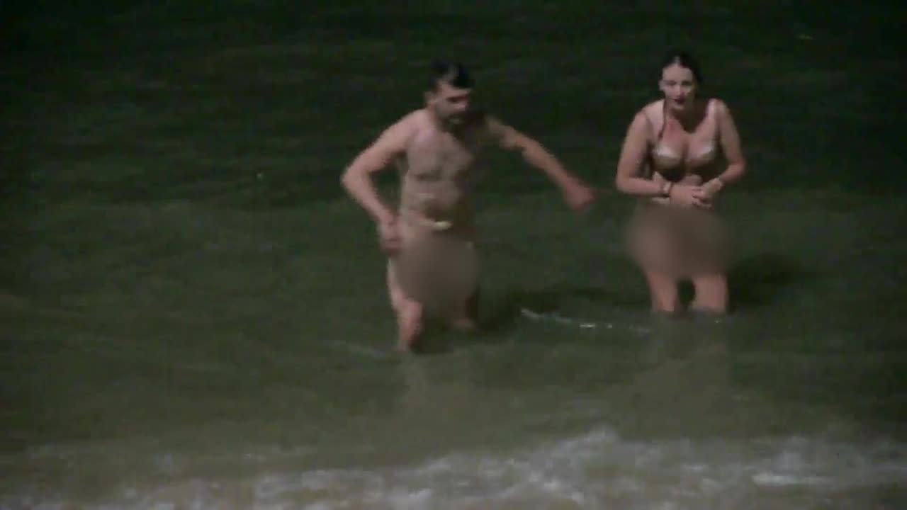 British tourists arrested naked on Thai beach after having sex in the pic