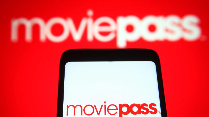 UKRAINE - 2021/11/14: In this photo illustration, a MoviePass Inc. logo is seen on a smartphone and a pc screen. (Photo Illustration by Pavlo Gonchar/SOPA Images/LightRocket via Getty Images)