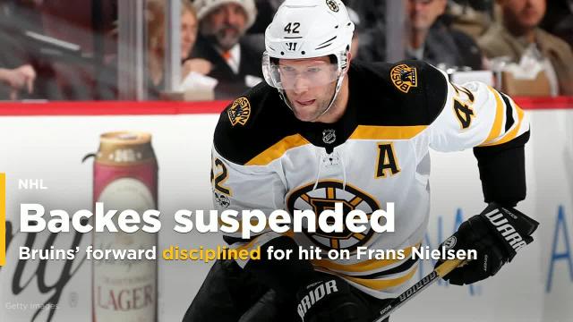 Bruins' Backes suspended 3 games for hit on Nielsen