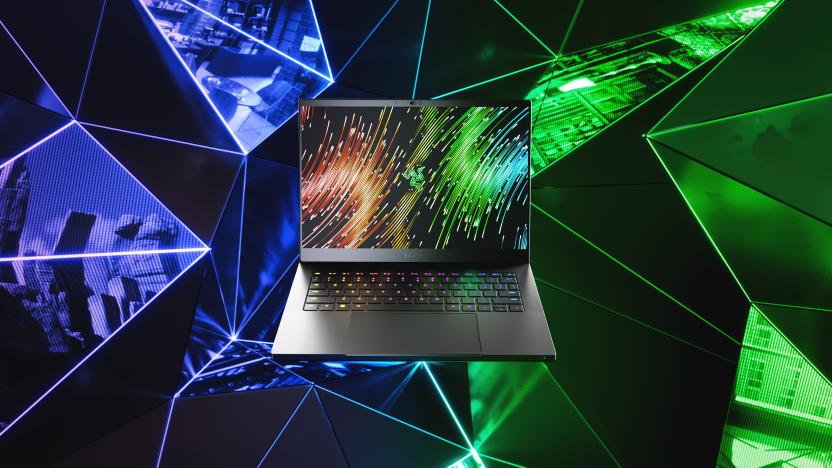 Image of Razer Blade 14 laptop in black. 