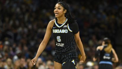 Getty Images - CHICAGO, ILLINOIS - JUNE 23: Angel Reese #5 of the Chicago Sky reacts after scoring in the first half against the Indiana Fever at Wintrust Arena on June 23, 2024 in Chicago, Illinois.  NOTE TO USER: User expressly acknowledges and agrees that, by downloading and or using this photograph, User is consenting to the terms and conditions of the Getty Images License Agreement. (Photo by Quinn Harris/Getty Images)