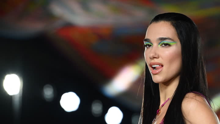 Dua Lipa's Drapey Velvet Leotard Barely Covered Her Sheer Gucci Lingerie