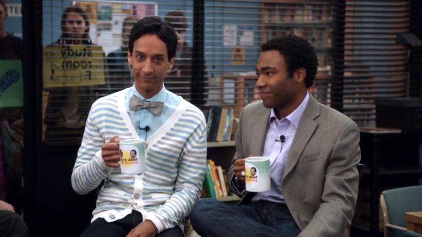 A scene from Community's Troy and Abed in the Morning skit.