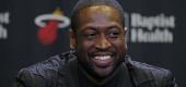 Former Miami Heat guard Dwyane Wade speaks to the media. (Getty Images)