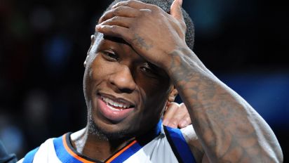 Getty Images - Nate Robinson #2 of the New York Knicks reacts after winning the Sprite Slam Dunk Contest on All-Star Saturday Night, part of 2010 NBA All-Star Weekend, at American Airlines Center in Dallas, Texas, on February 13, 2010. AFP PHOTO/Jewel SAMAD (Photo credit should read JEWEL SAMAD/AFP via Getty Images)