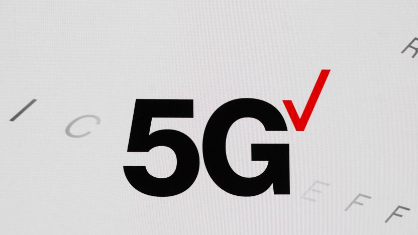 5G Verizon logotype showed during the Mobile World Congress (MWC) Barcelona, on June 28,2021 in Barcelona, Spain.  (Photo by Joan Cros/NurPhoto via Getty Images)