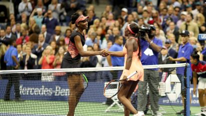 Getty Images - 2017 U.S. Open Tennis Tournament - DAY ELEVEN. Sloane Stephens of the United States shakes hands with Venus Williams of the United States after her win in the Women's Singles Semifinals match at the US Open Tennis Tournament at the USTA Billie Jean King National Tennis Center on September 07, 2017 in Flushing, Queens, New York City.  (Photo by Tim Clayton/Corbis via Getty Images)