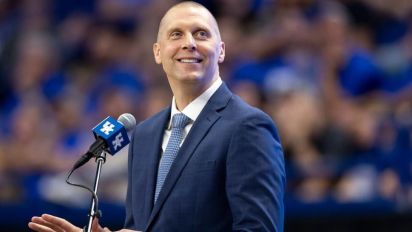 Getty Images - Mark Pope was introduced as the new men's basketball coach at the University of Kentucky during a ceremony in Rupp Arena on April 14.