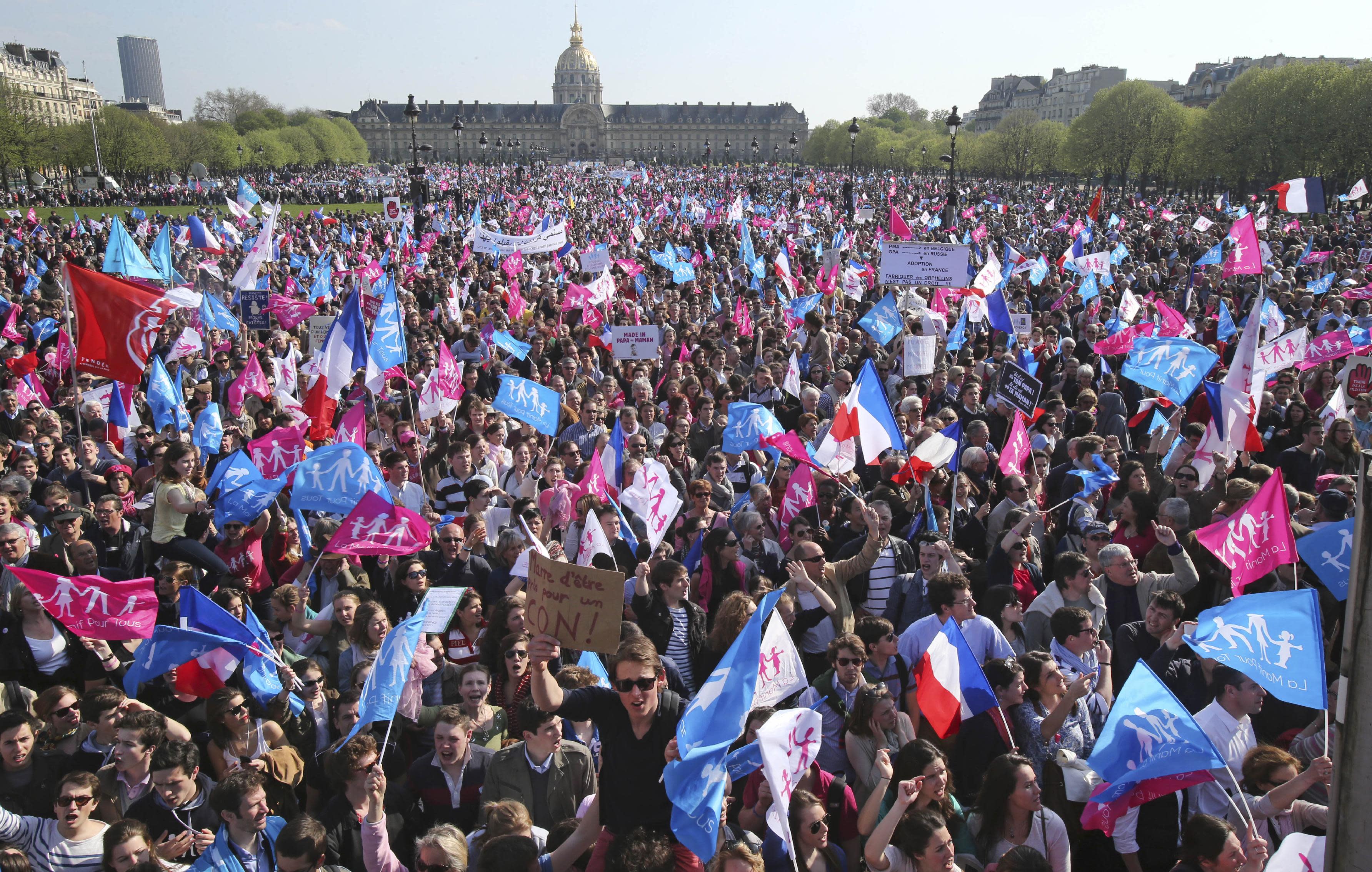 Gay Marriage Opponents Demonstrate In Paris